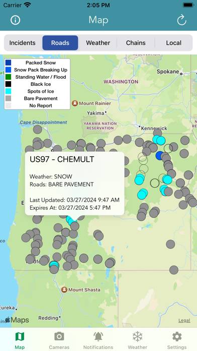 Oregon 511 Road Conditions App screenshot