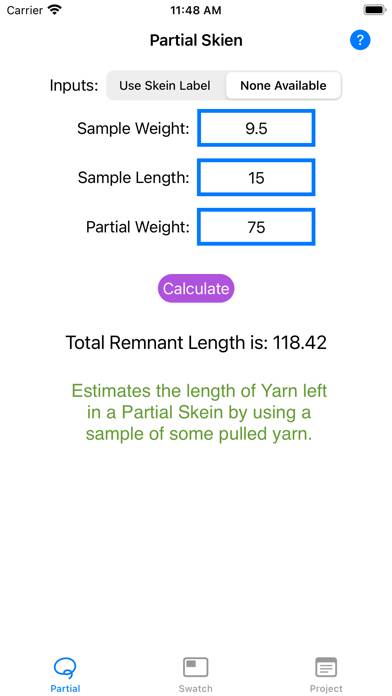 Yarn Amount Calculator App skärmdump