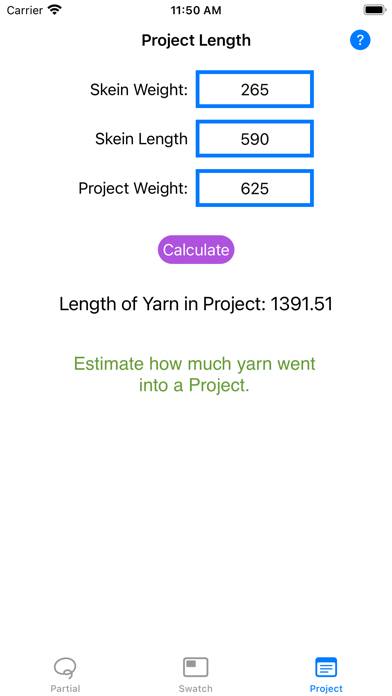Yarn Amount Calculator App skärmdump