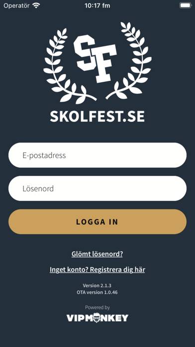 Skolfest App skärmdump