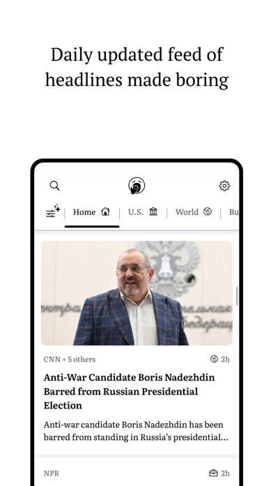 Boring Report: Unbiased News App screenshot
