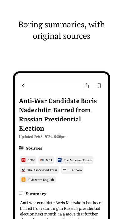 Boring Report: Unbiased News App screenshot