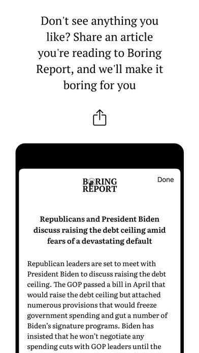 Boring Report: Unbiased News App screenshot