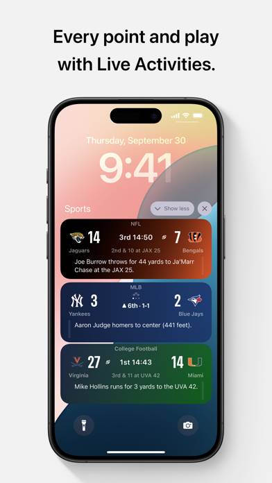 Apple Sports Captura de pantalla de la aplicación