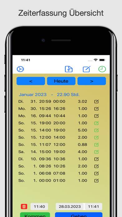 PDF-Stundenzettel App-Screenshot #1