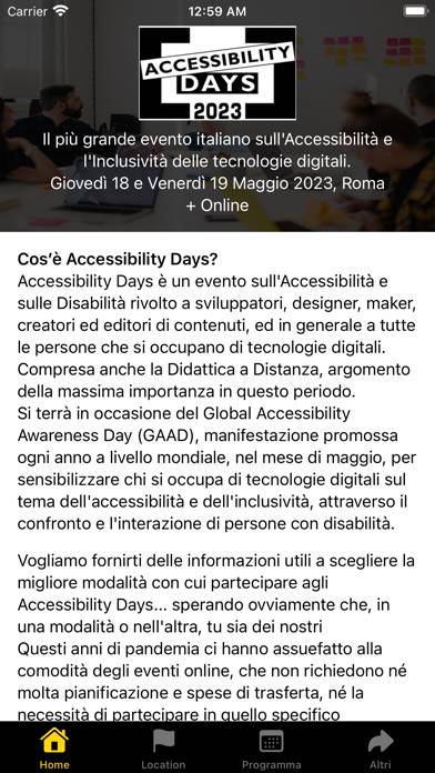 Accessibility Days App immagine dello schermo