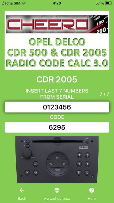 RADIO CODE for OPEL DELCO 500 Captura de pantalla de la aplicación #3