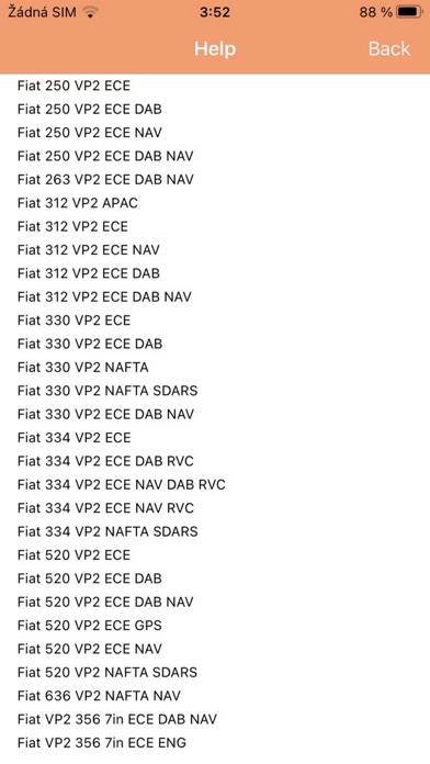 RADIO CODE for FIAT VP2 CZECH Captura de pantalla de la aplicación #3