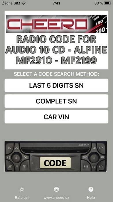 RADIO CODE for MB AUDIO 10 CD screenshot