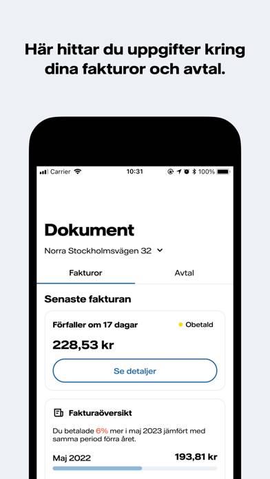 Mitt Vattenfall App skärmdump