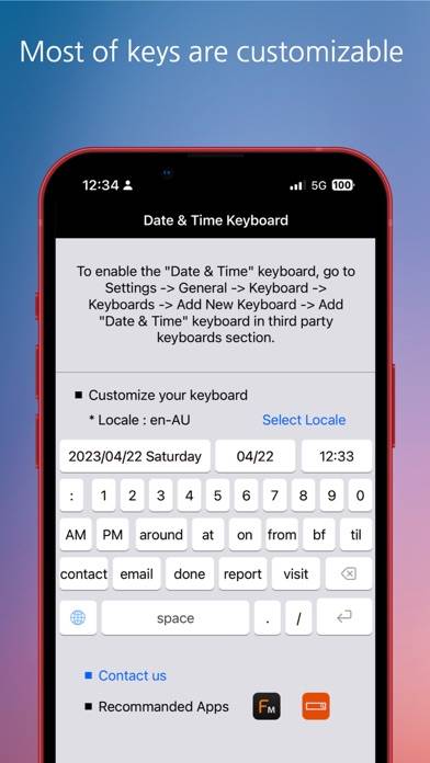Date & Time Keyboard Pro App screenshot #2