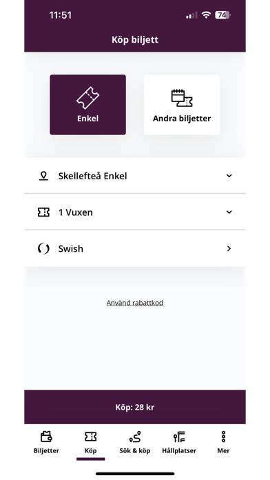Skellefteå buss App skärmdump #3