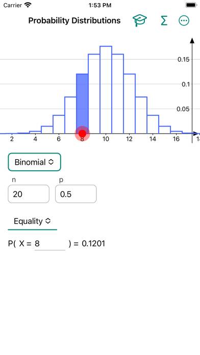 Probability Distribution Captura de pantalla de la aplicación