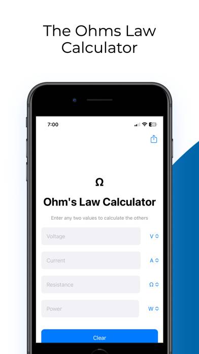 The Ohms Law Calculator skärmdump