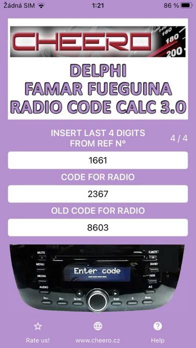 RADIO CODE for DELPHI FAMAR App screenshot #1