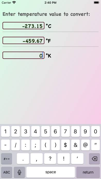 Temperature Unit Conversion Captura de pantalla de la aplicación #1