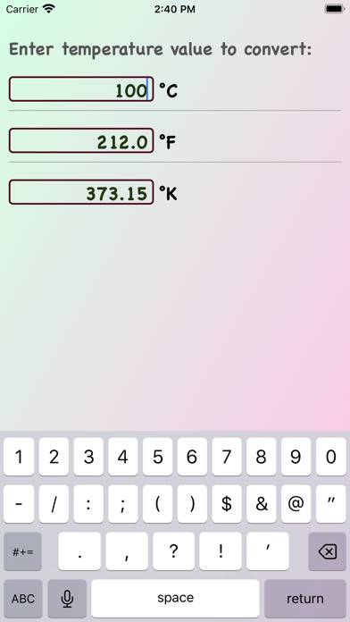 Temperature Unit Conversion Captura de pantalla de la aplicación #2