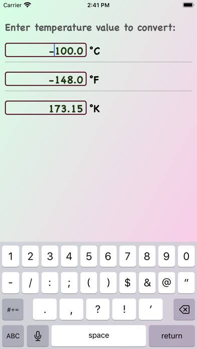 Temperature Unit Conversion Captura de pantalla de la aplicación #3