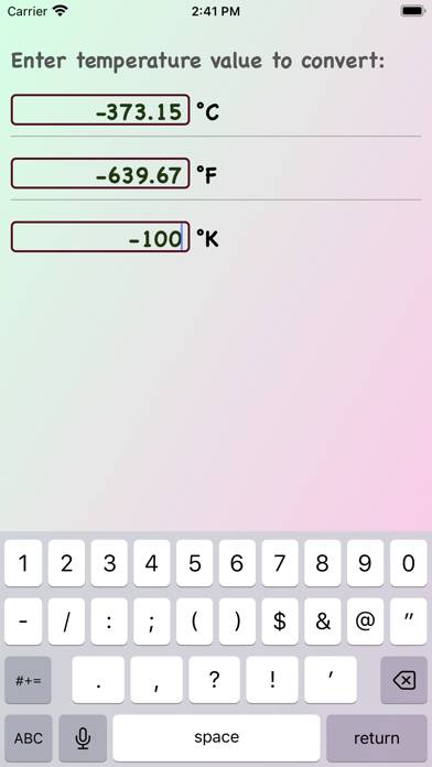 Temperature Unit Conversion Captura de pantalla de la aplicación #4