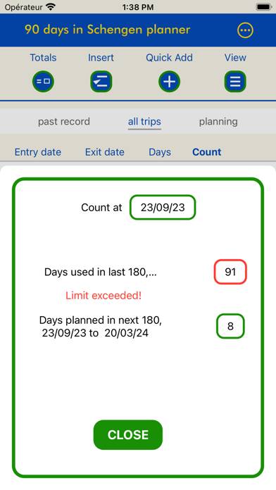90 days in Schengen planner App screenshot #5