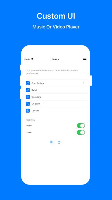 MV Zipym Music Video Extension App skärmdump