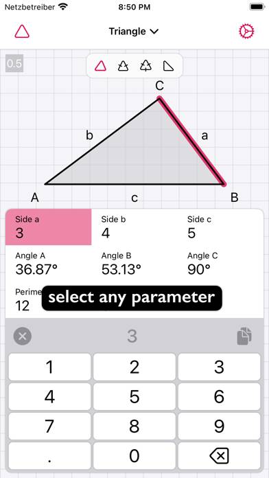 Geometry Calculator - Triangle skärmdump