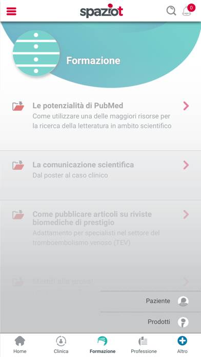 SpazioT Schermata dell'app