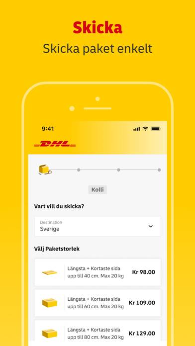 Mitt DHL App skärmdump