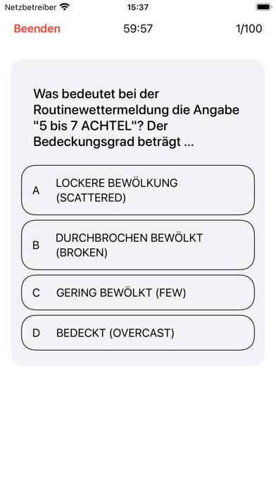 BZF Fragentrainer App-Screenshot