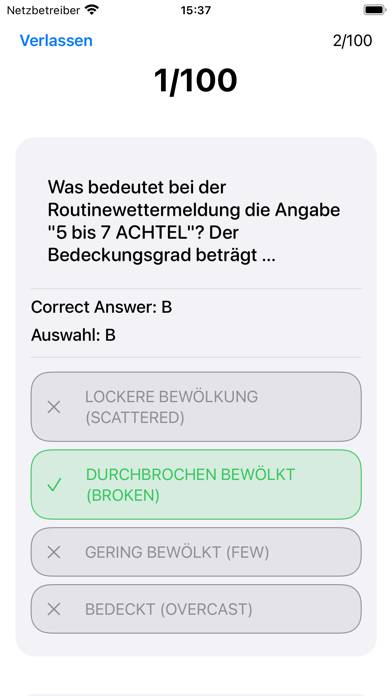 BZF Fragentrainer App-Screenshot