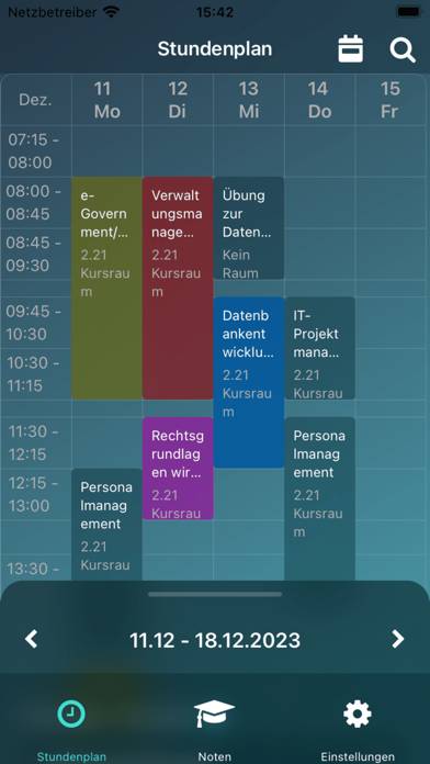 HSPV-Timetable