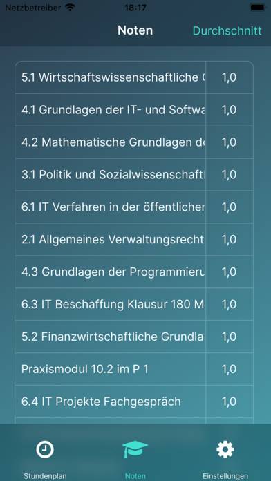 HSPV-Timetable App-Screenshot
