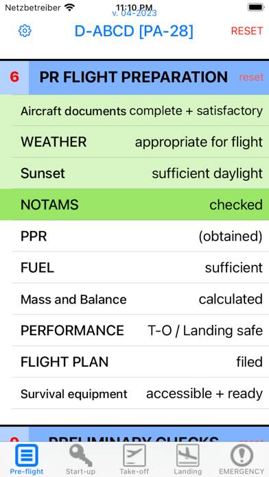 Pilot's Checklist captura de pantalla