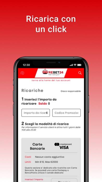 Rebet24 Schermata dell'app