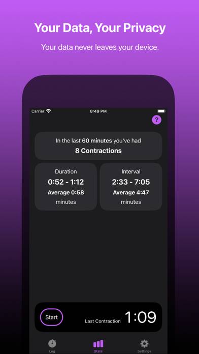 Wave • Contraction Timer App screenshot