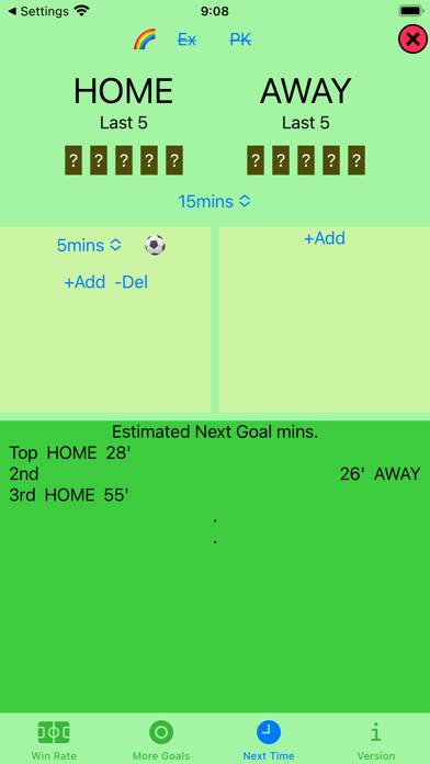 HowManyMoreGoals Schermata dell'app