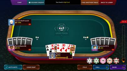 Draw Poker Online schermata del gioco