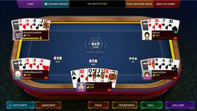 Draw Poker Online schermata del gioco