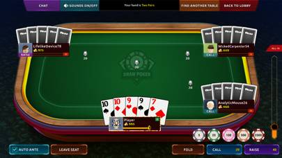 Draw Poker Online schermata del gioco