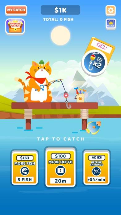 Idle Furry Fishing! schermata del gioco