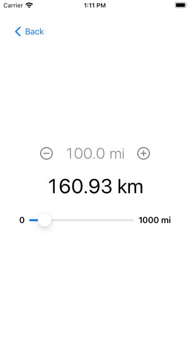 Miles and Kilometers Captura de pantalla de la aplicación #2