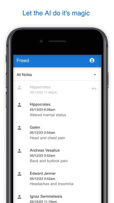 Freed AI Medical Scribe Captura de pantalla de la aplicación