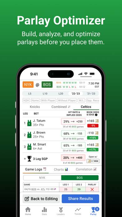 HOF Bets | Props & Parlay Data App screenshot #2