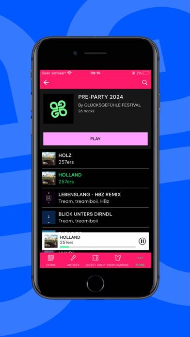 Glücksgefühle Festival App-Screenshot