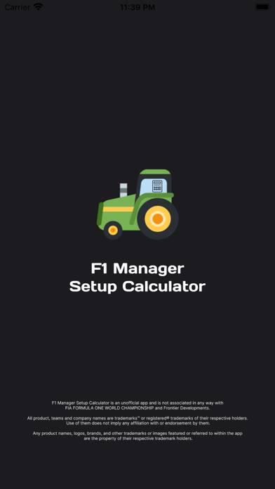 F1M Setup Calculator App skärmdump #1