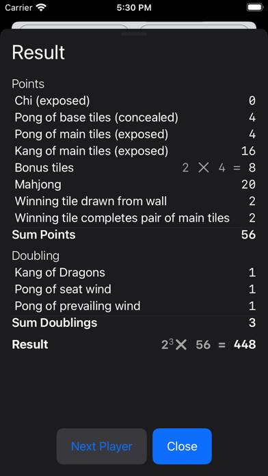 Mahjong Points Calculator App skärmdump #3