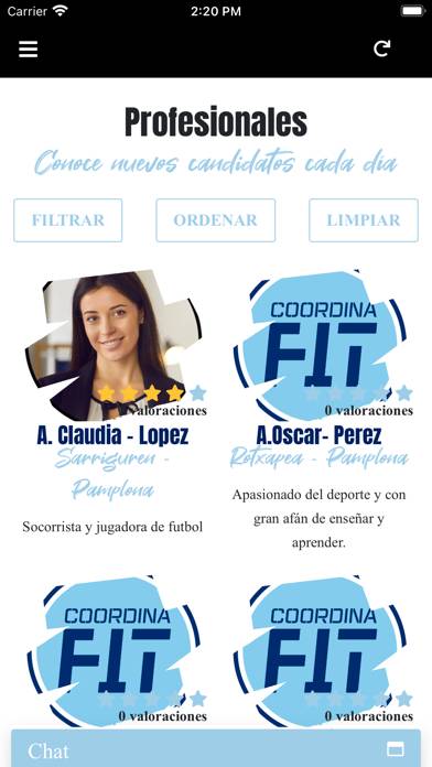 Coordinafit Captura de pantalla de la aplicación