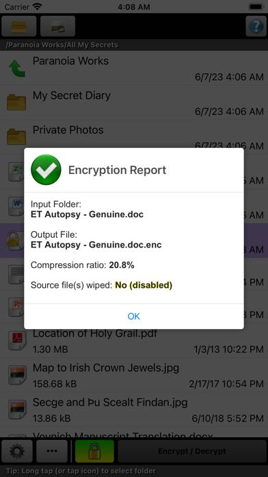 Paranoia File Encryption PRO Captura de pantalla de la aplicación #2