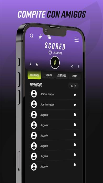 Scored App Captura de pantalla de la aplicación