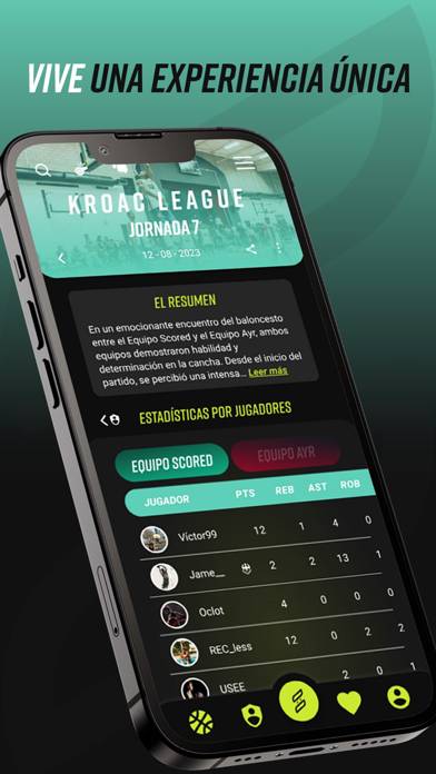 Scored App Captura de pantalla de la aplicación